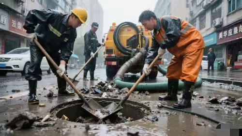 化粪池清理后社区排污环境改善