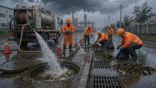 雨水管网清淤疏通作业